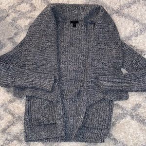 JCrew Heavy Gray and White Stitched Cardigan/Blazer